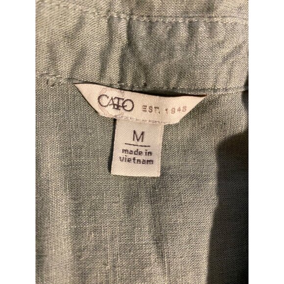 Cato Womens Sage Green Button-Back Top M Casual Popover Flowy City Comfy Blouse - Picture 3 of 13